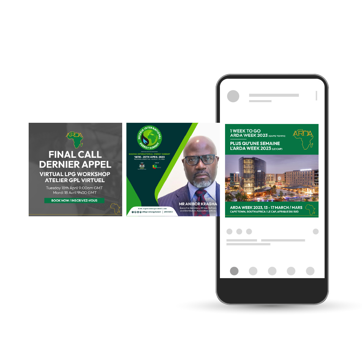 ARDA social media graphics design