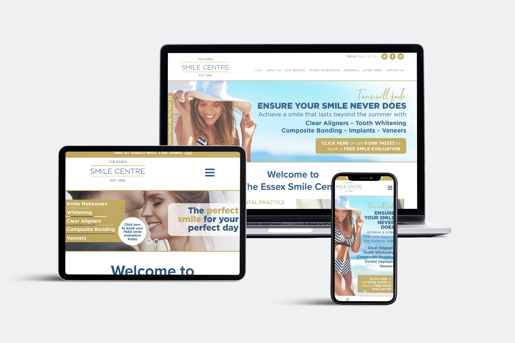 ESC-responsive-website-design Essex Smile Centre dentist responsive website design
