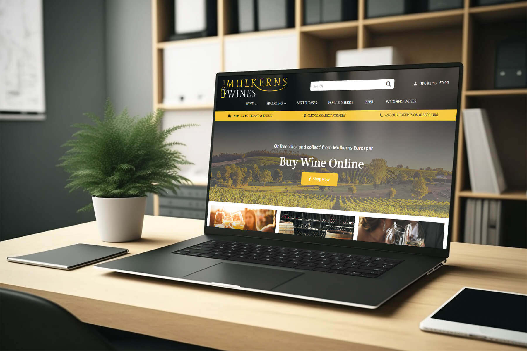 Mulkerns Wines website design