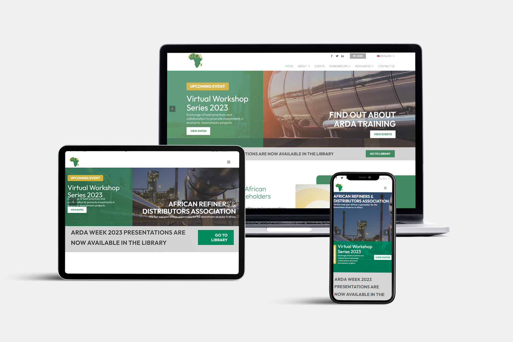 ARDA responsive website design