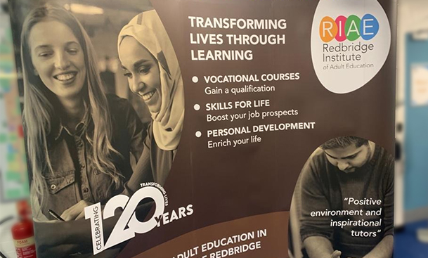 Redbridge RIAE roller banner design